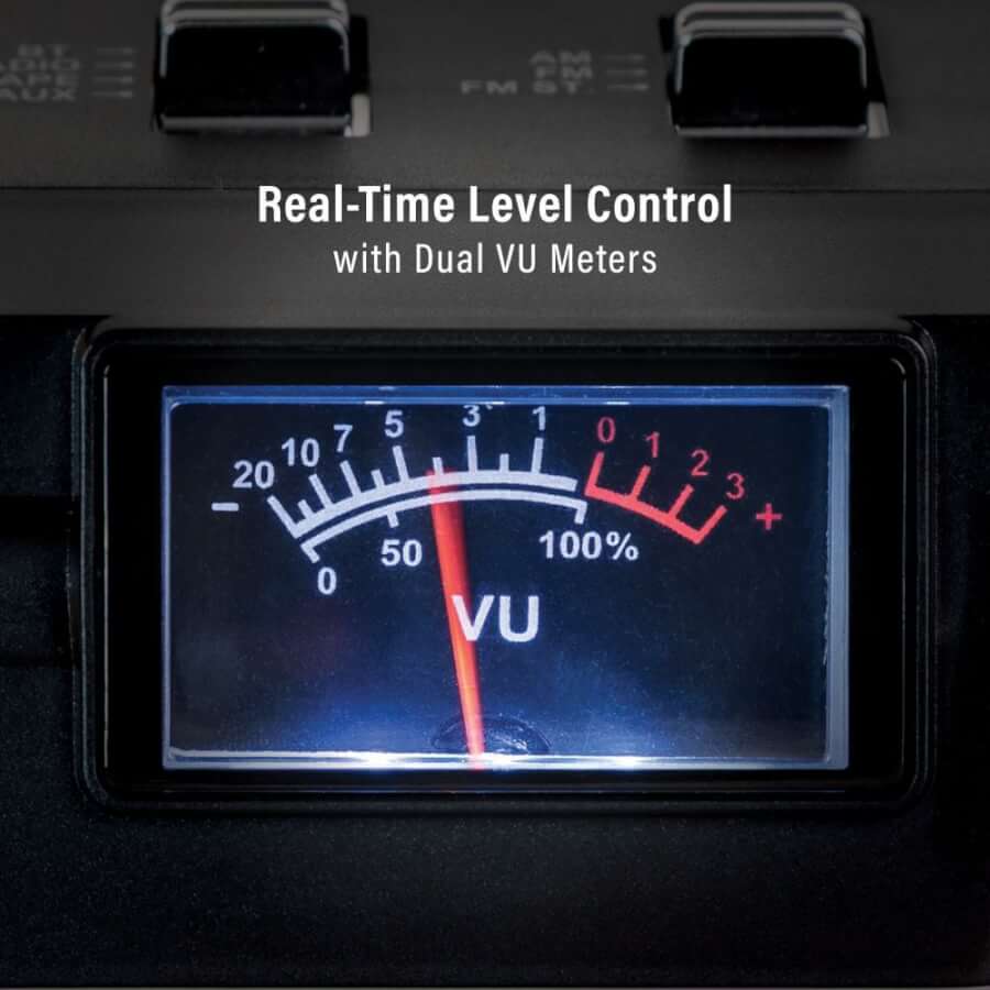 Crosley Blast CT202A dual VU meters