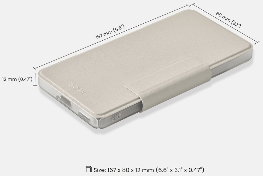 ONYX BOOX Palma 3 Magnetic 2-in-1 Case dimensions 167 x 80 x 12 mm