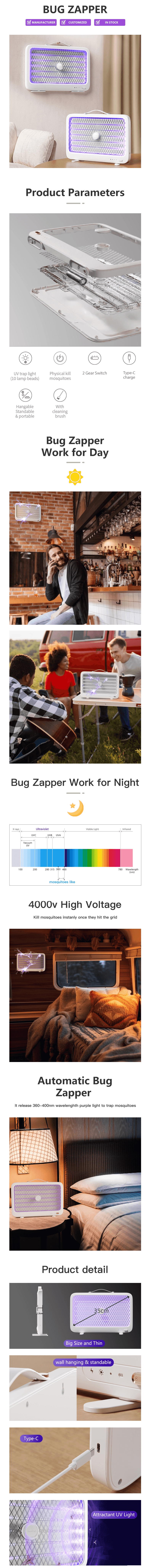 Qualitell K6 Electric Fly Mosquito Insect Zapper infographic