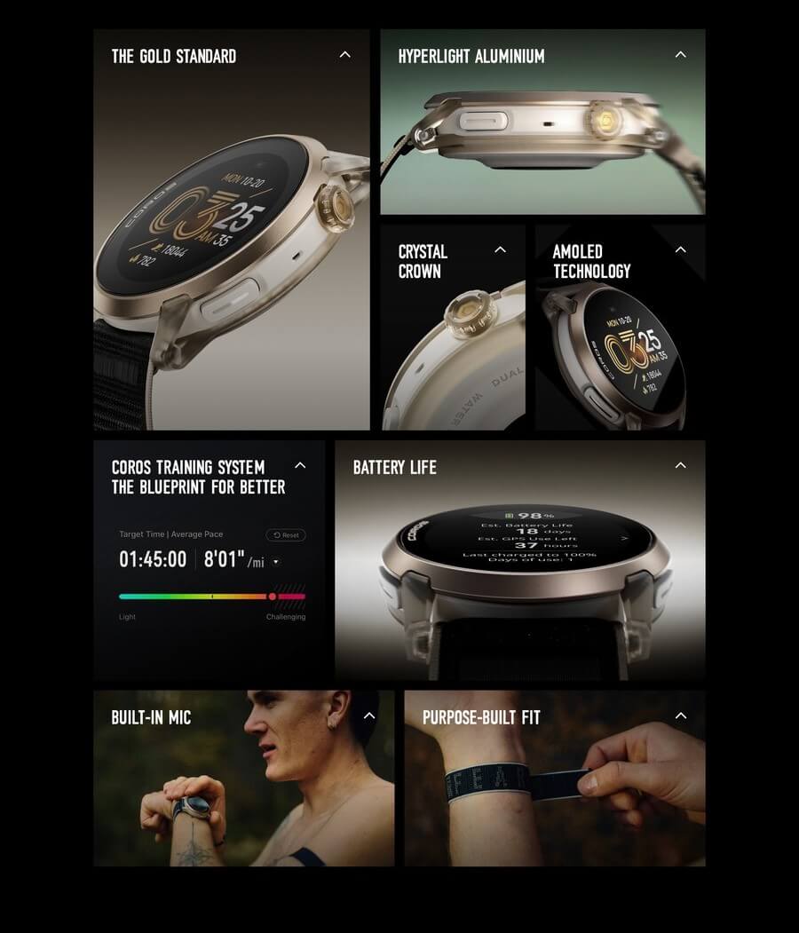 COROS PACE 4 Jakob Gold Standard gold finish and aluminium bezel