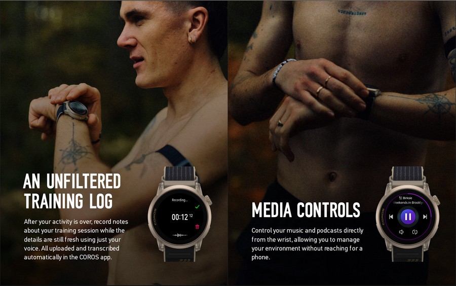 COROS PACE 4 Jakob Training Log and Media Controls