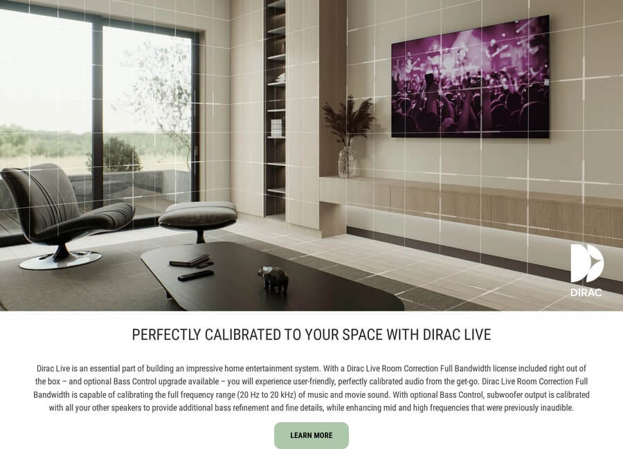 Onkyo TX-RZ30 Dirac Live room calibration feature